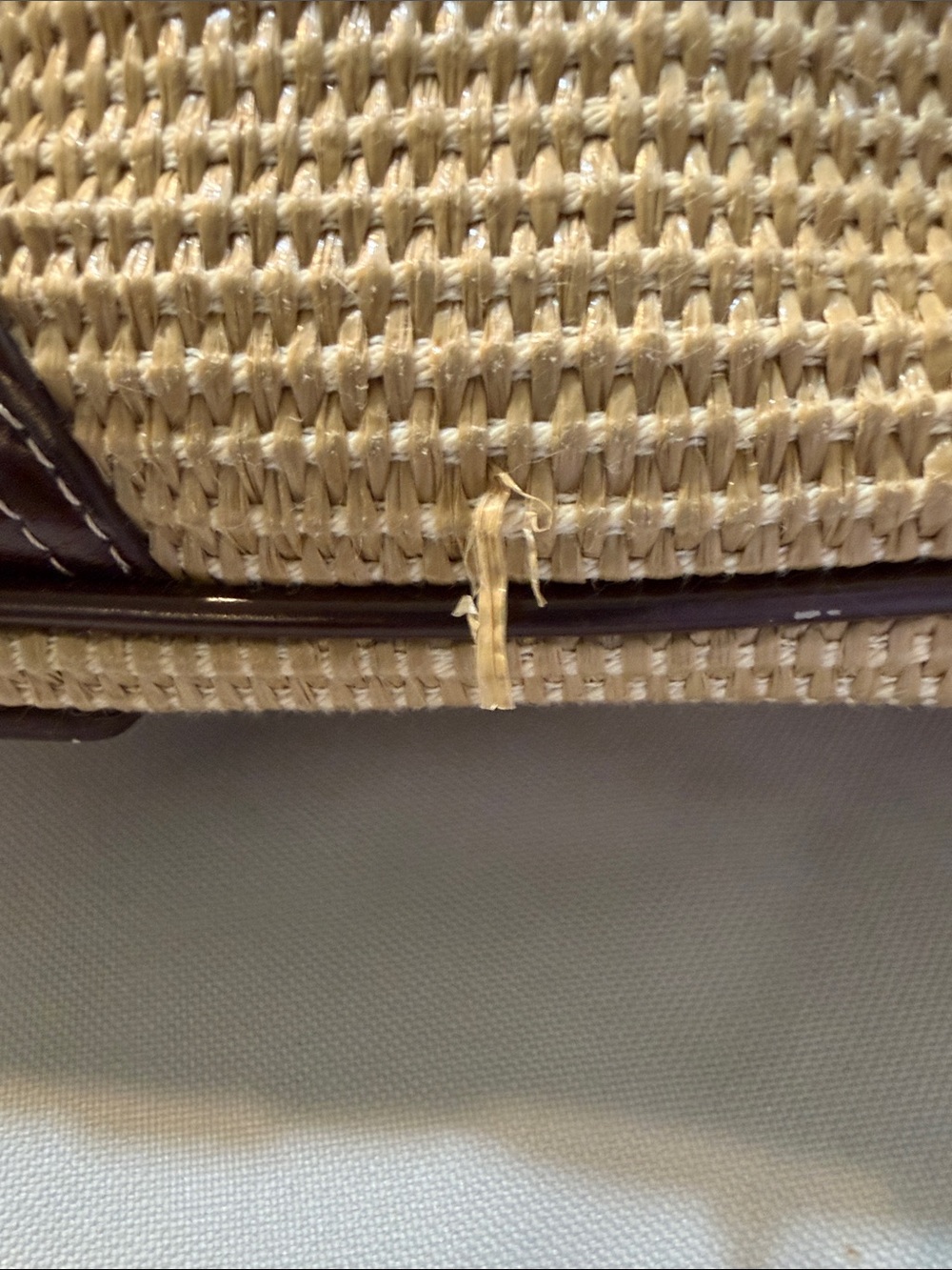 Gianni Bernini Tan Woven Shoulder Bag with Brown Trim - Picture 10 of 13